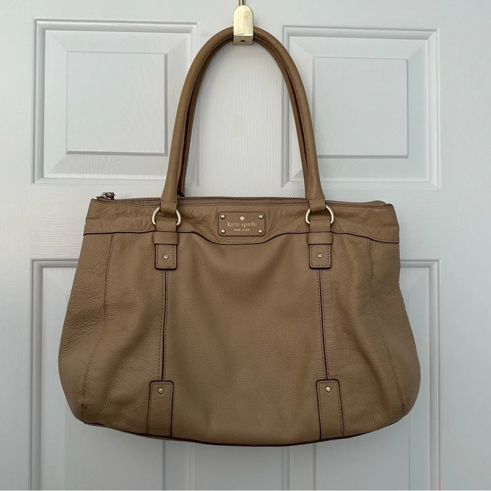 Kate Spade Teegan Berkshire Shoulder Bag Purse Pebble Leather Cafe Tan Beige
